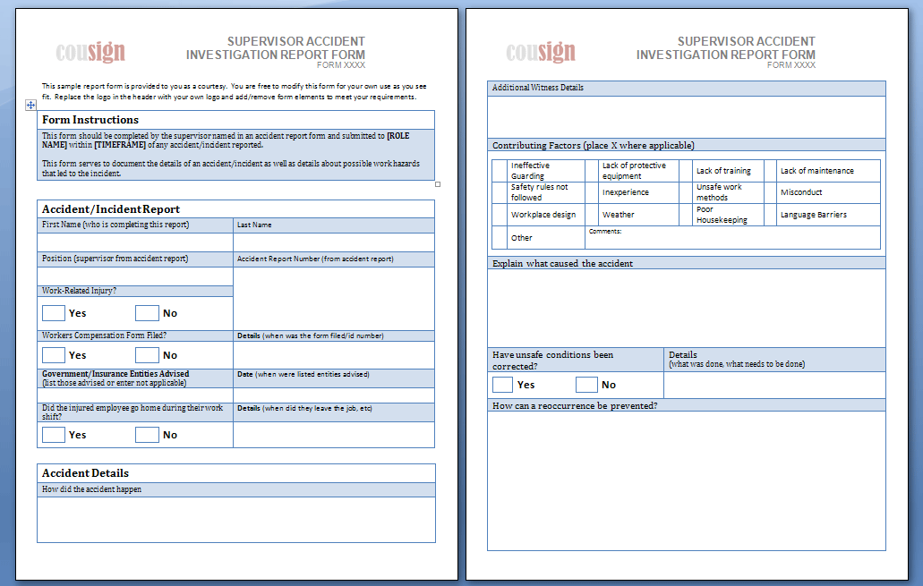  How To Write An Accident Report Example Accident Report Sample Free 