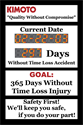 Kimoto Quality without compromise.  365 days without time loss injury. Safety first! We'll keep you safe, if you do your part!