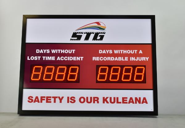 Days Without Accident Sign with Two Large Displays